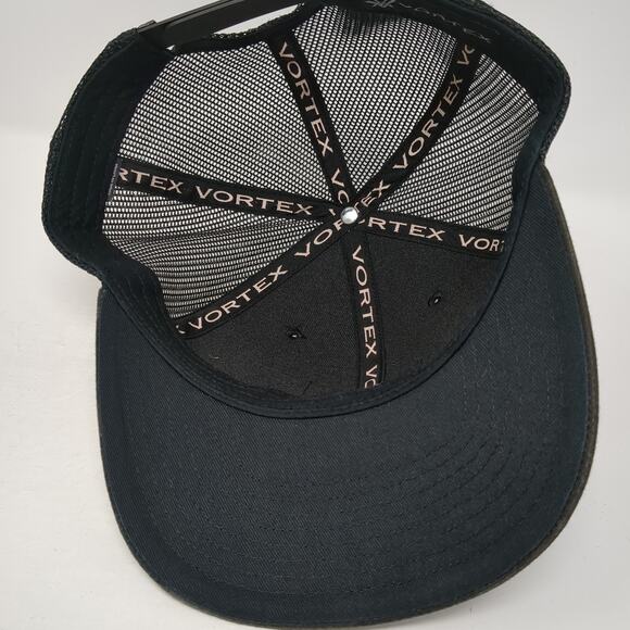 Vortex Snapback Mesh Back Trucker Hat Black One Size Camo Adjustable - Picture 7 of 9